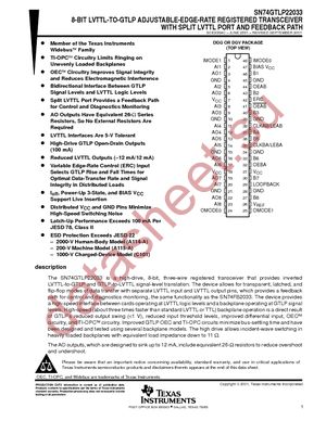 SN74GTLP22033GQLR datasheet  